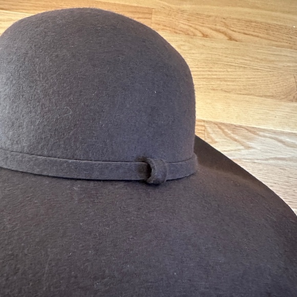 Wool Felt Brown Floppy Hat Round Womens - Picture 10 of 11